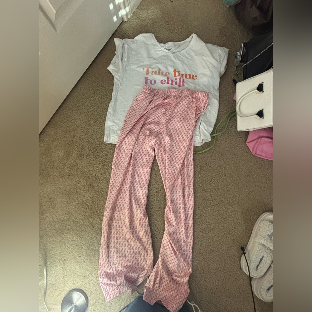 F&F women Pajama Set - White and Pink